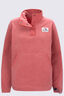 Macpac Women's Heritage Snap Fleece Pullover, Mineral Red Heather, hi-res