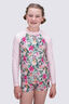 Macpac Kids' Rash Top, Pink/Floral Print, hi-res