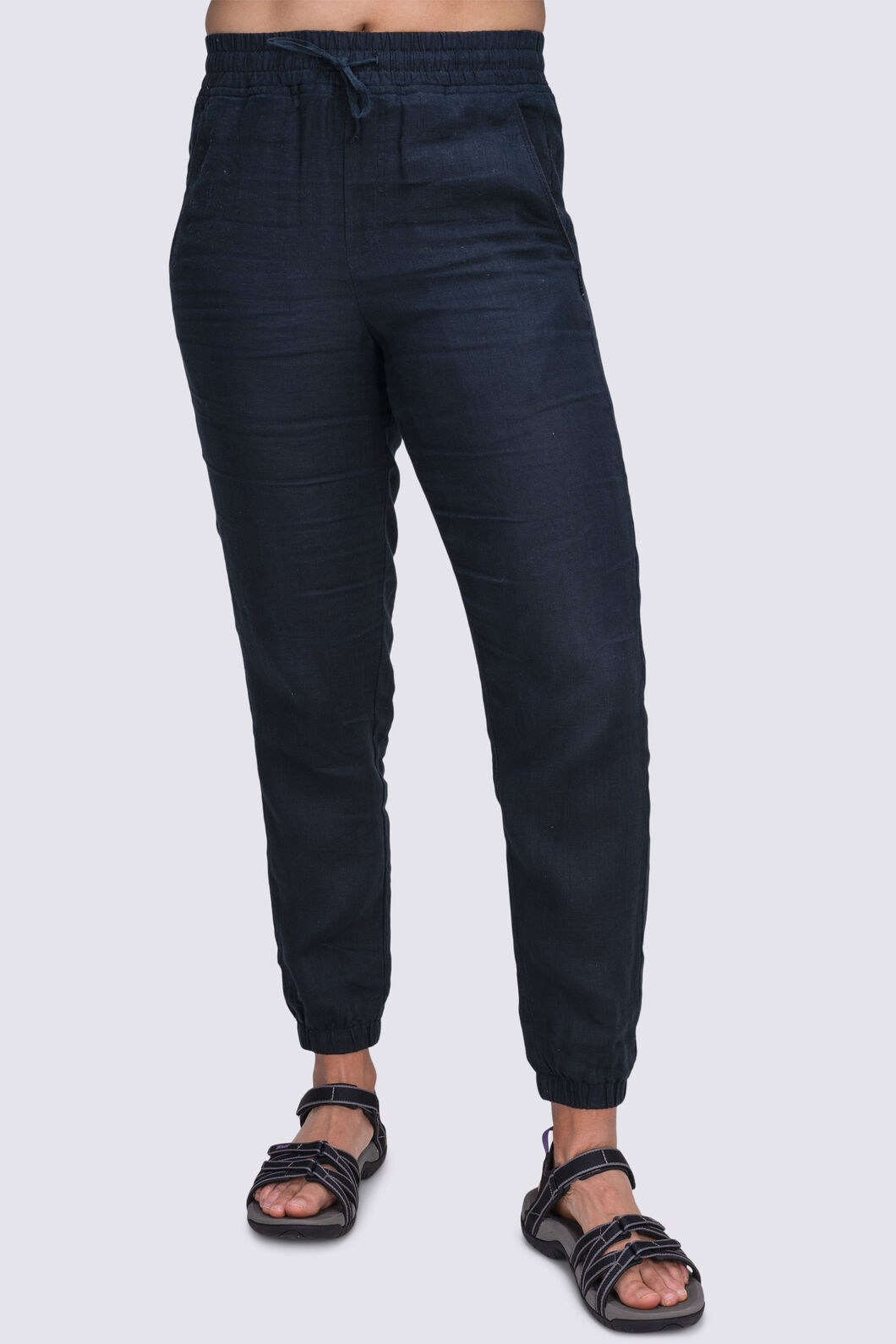 Linen Joggers - Black - Ladies