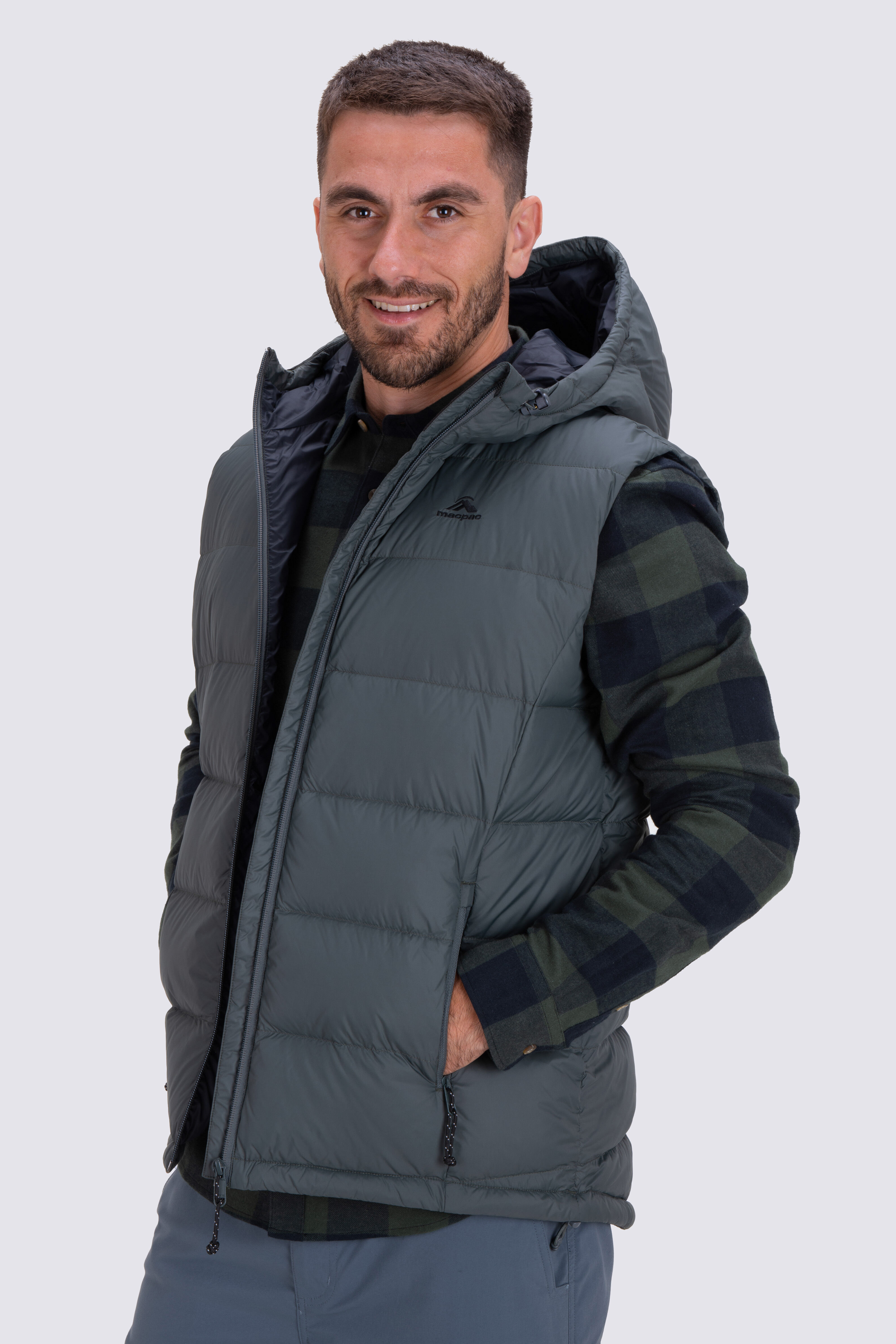 Down vest with sale hood mens