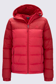 Macpac Women's Halo Hooded Down Jacket ♺, Poinsetta/Lava Falls, hi-res