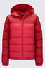 Macpac Women's Halo Hooded Down Jacket ♺, Poinsetta/Lava Falls, hi-res