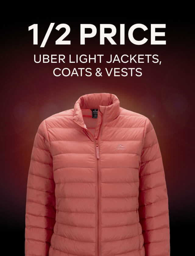 1/2 PRICE UBER LIGHT JACKETS, COATS & VESTS